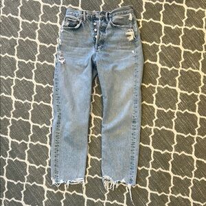 Agolde 90s crop Women's Blue Distressed Jeans